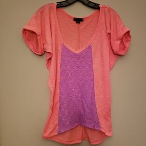Lightweight drape shoulder v neck tee